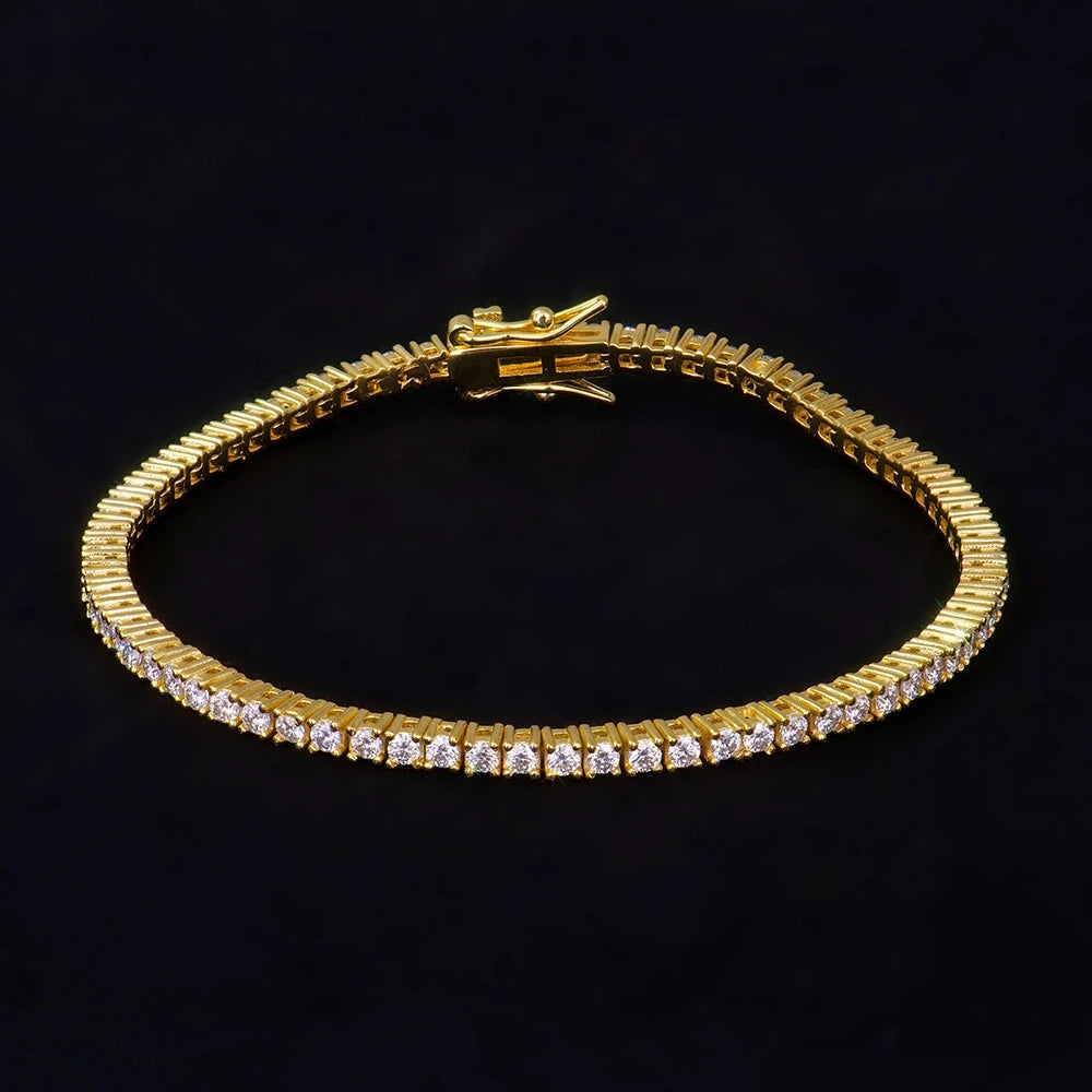 Real 100% Silver 925 2-3mm Tennis Braccialetto Unisex in due modelli Con Moissanite o in Zirconi