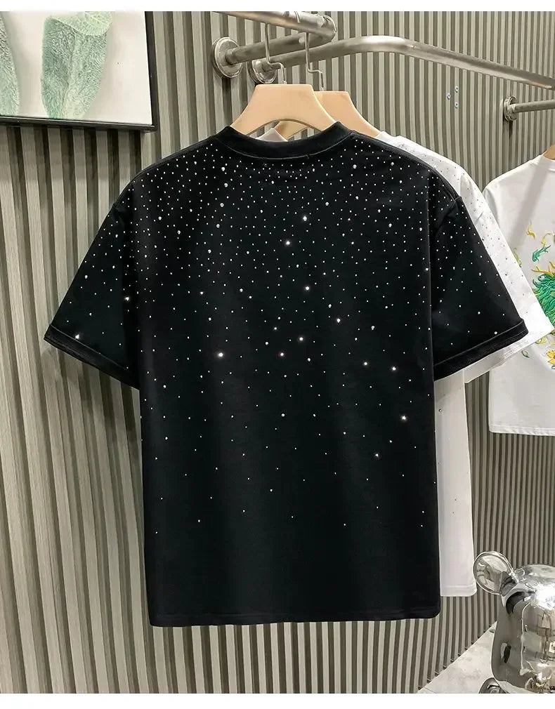 T-shirt estiva con strass T-shirt casual brillantini