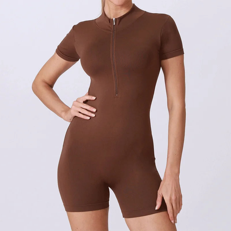 Tuta estiva a maniche corte con cerniera Abbigliamento Donne