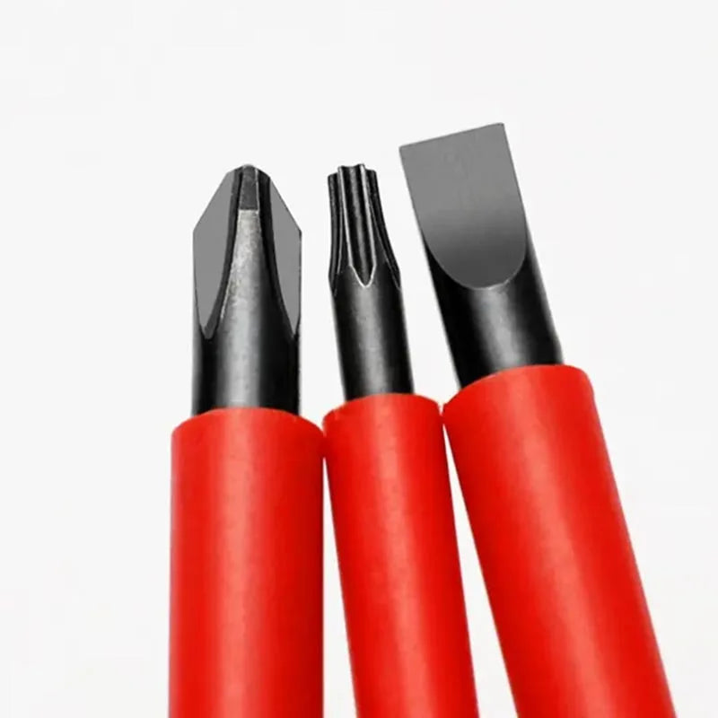 Kit di strumenti per la riparazione 15 pezzi 1000V Set di cacciaviti isolati intercambiabili con punte Pozidriv Torx Phillips con slot magnetico
