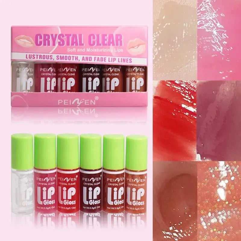 6 pezzi Glass Lip Gloss Set Idratante