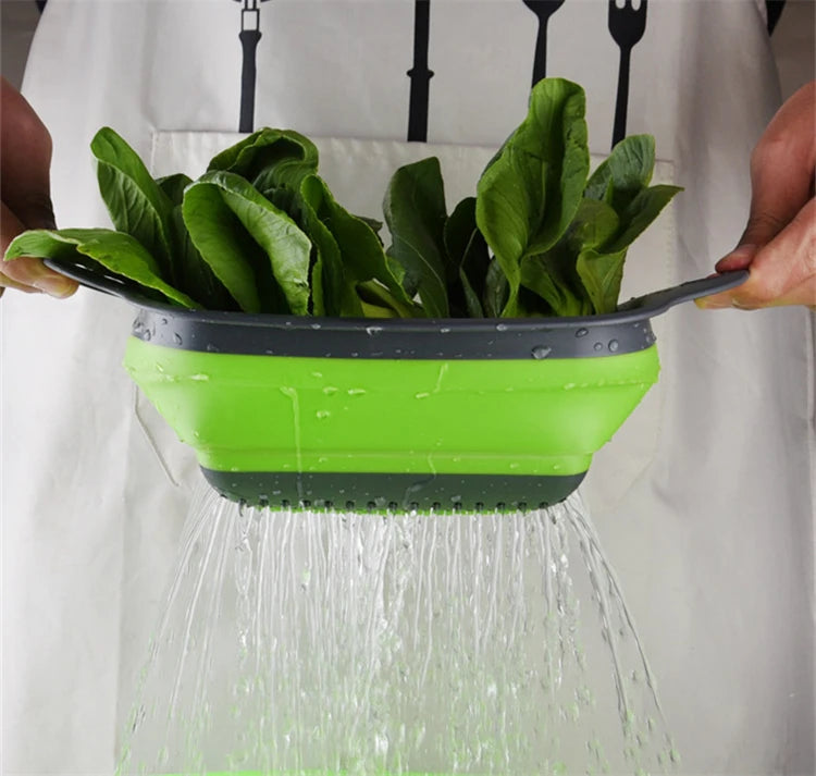 Scolapasta Quadrato Pieghevole in Silicone Cucina
