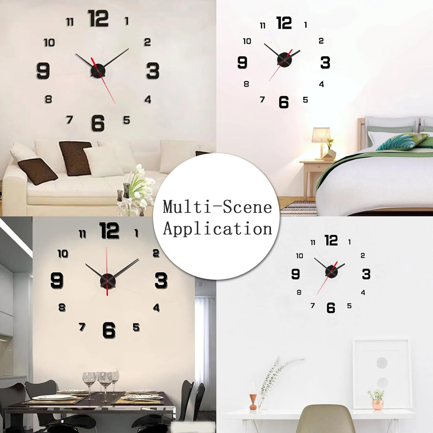 3D Orologio  senza cornice fai da te appeso a parete