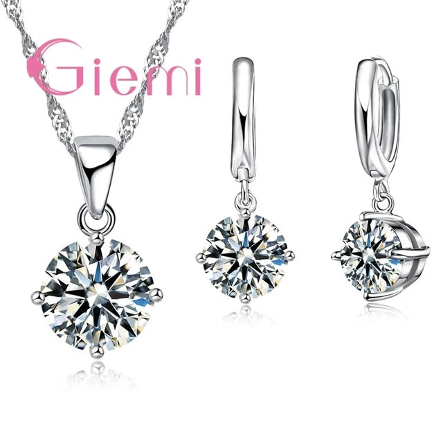 Collana con ciondolo in argento Set Trendy Austrian Crystal