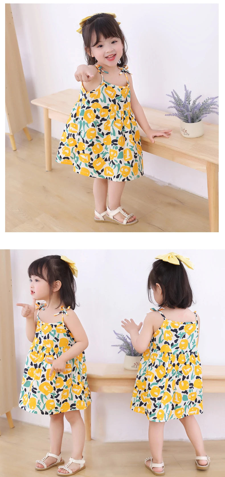 Vestito per bambini senza maniche con bretelle Top 3-6 anni