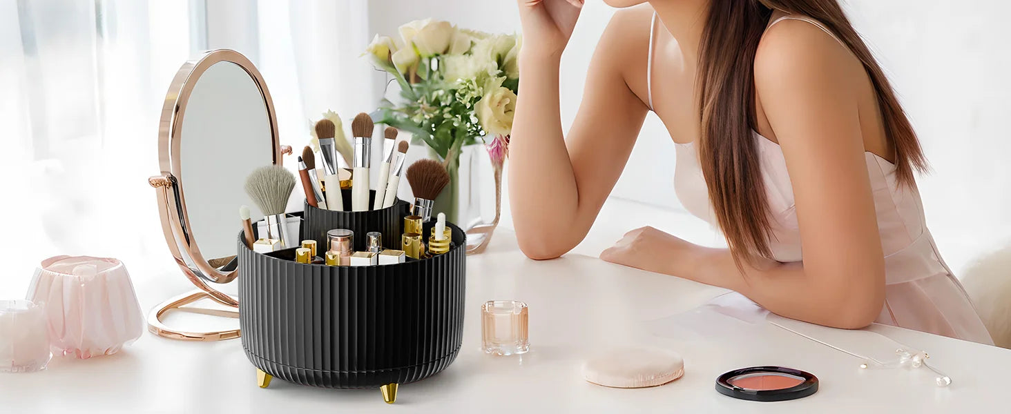 Organizzatore a 360 gradi per trucco 5 slot Pennelli per trucco