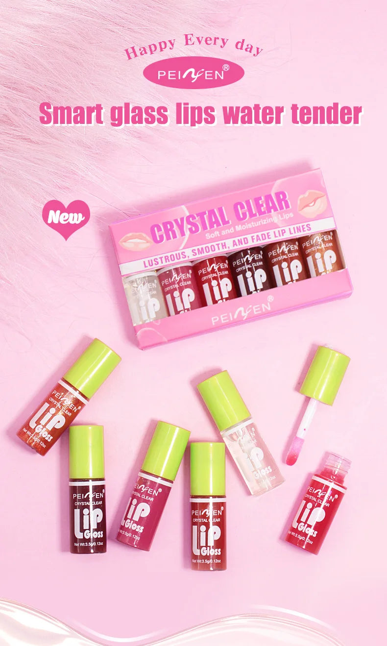 6 pezzi Glass Lip Gloss Set Idratante