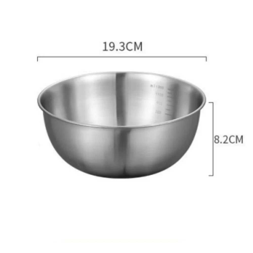 1-3 Set di ciotole in acciaio inossidabile con bilancia per cucinare, cuocere, riporre gli alimenti, ciotole di miscelazione di grande capacità