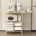 Carrello da cucina con 6 cassetti, credenza a rotelle, carrello per cassetti per sala da pranzo con mobili da cucina da tavolo estesi