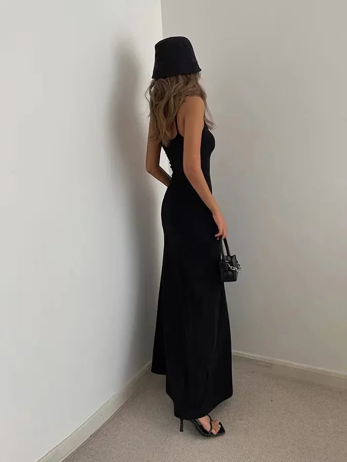 Abito Donna Lungo Senza Schiena Sottile Vita Sexy Dolce E Piccante