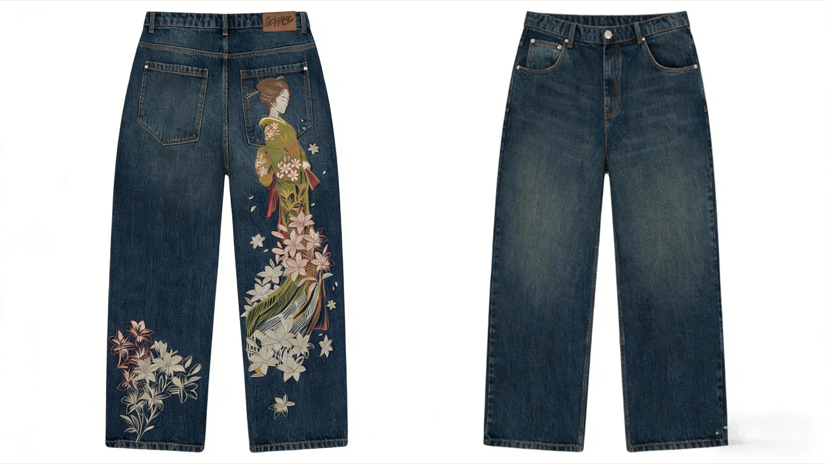 Jeans oversize Unisex a vita alta stampati Y2K Abbigliamento retrò americano Gothic Punk