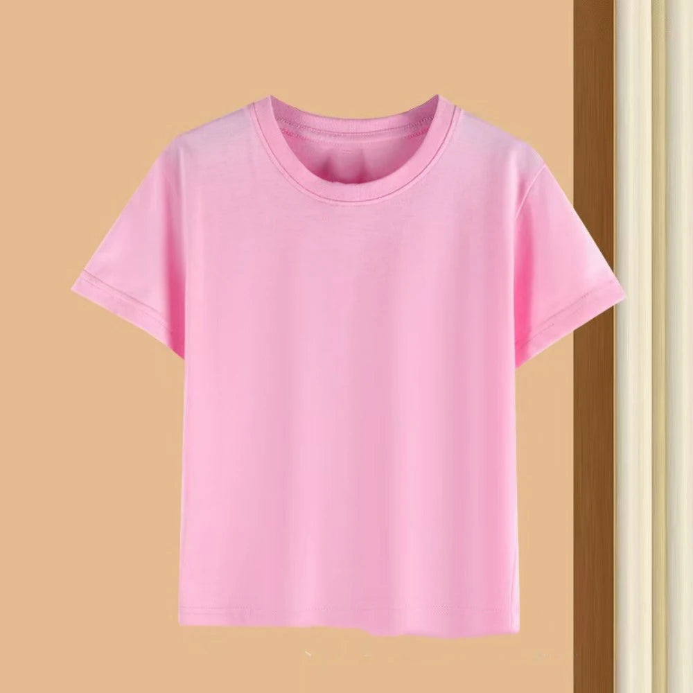 T-shirt per bambini e adulti  puro cotone fresco e leggero semplice