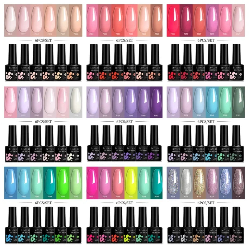 LILYCUTE 6 pezzi/set 7ML Gel Smalto per unghie semitrasparente 30 varianti di colore
