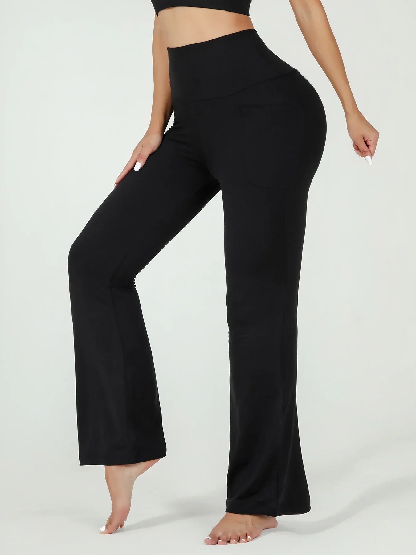 Pantaloni svasati super morbidi da donna a vita alta Leggings a zampa d’elefante