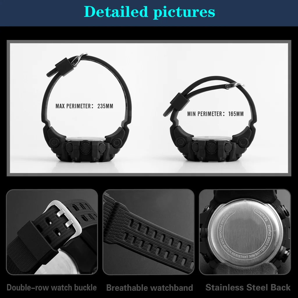 Orologio da uomo Multifunzionale Impermeabile Allarme luminoso