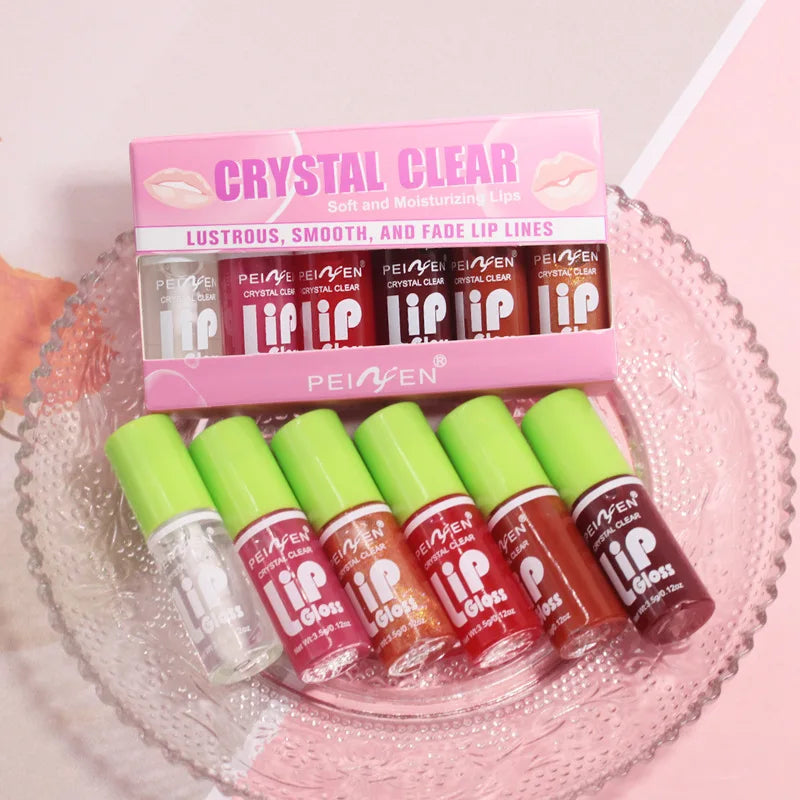 6 pezzi Glass Lip Gloss Set Idratante