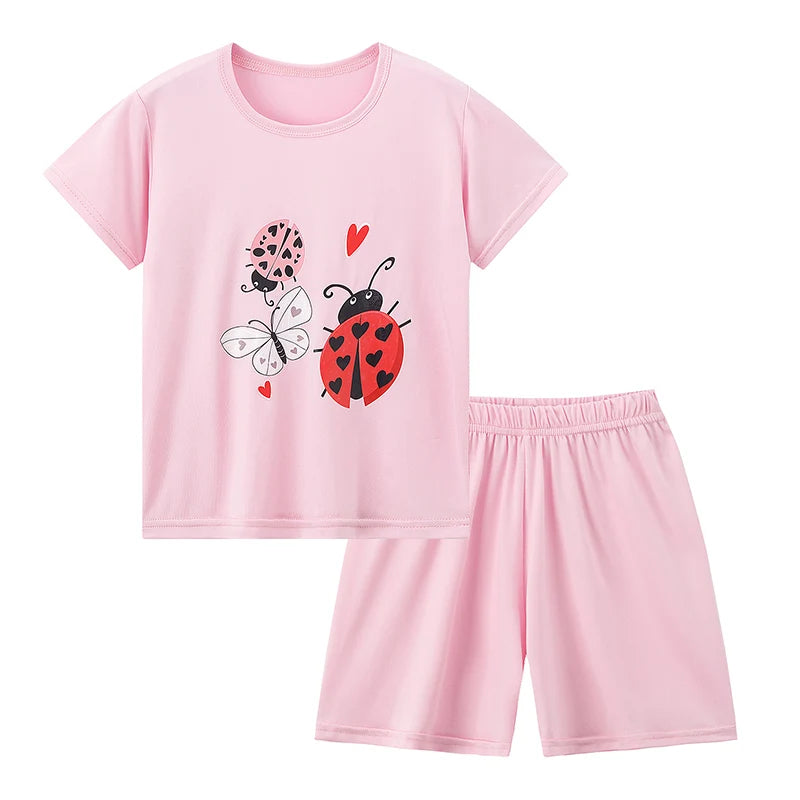 2 pezzi estivi per bambini comodi e carini pantaloncini  Set casual per la casa e l’esterno