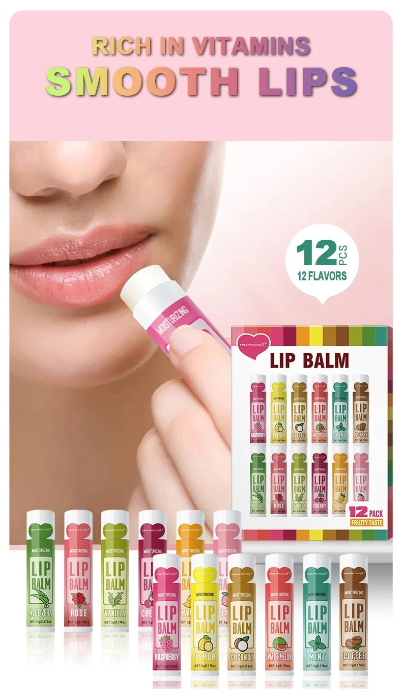 12 PZ/set di balsamo per le labbra 5g Idratazione profonda ed esfoliante