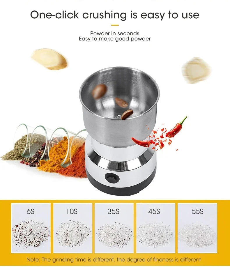Mini smerigliatrice elettrica 300ml polverizzatrice ultrafine per alimenti per bambini Pepe spezie caffè mulino per cereali con 2/4 lame per uso domestico