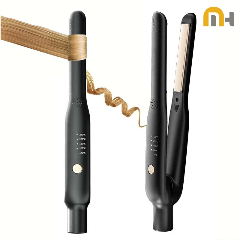 Mini piastra per capelli e bigodino 2 in 1 - Riscaldamento rapido in ceramica 140-220°C