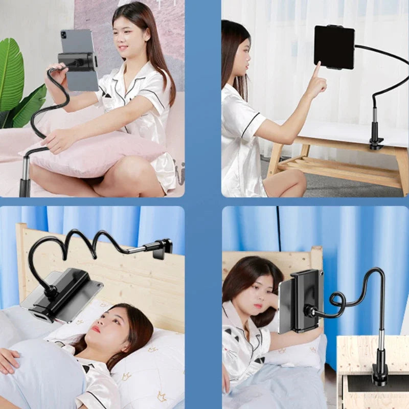 Supporto per tablet per letto girevole a 360° braccio in metallo da 90 cm da 4,7 ~ 12,9 pollici