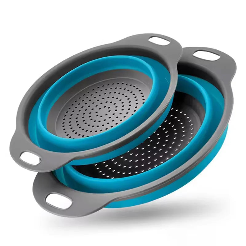 Cesto di scarico pieghevole in silicone, Cesto di lavaggio di frutta e verdura , Filtro pieghevole, Scolapasta