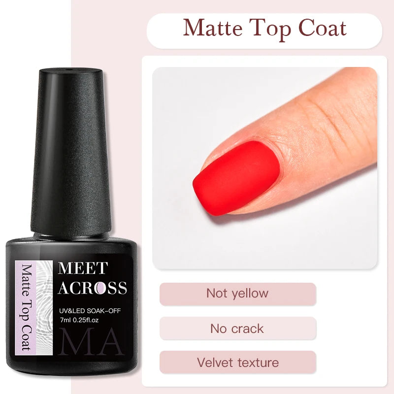 MEET ACROSS 5ml Gel Smalto per unghie Nail Art Top Gel tutti i colori