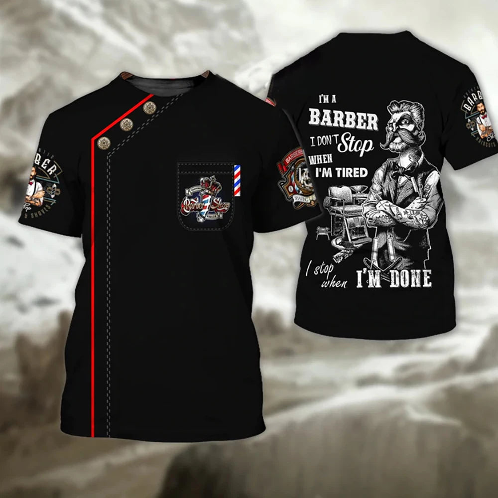 T-shirt Parrucchiere Streetwear Abbigliamento uniforme Barber Shop