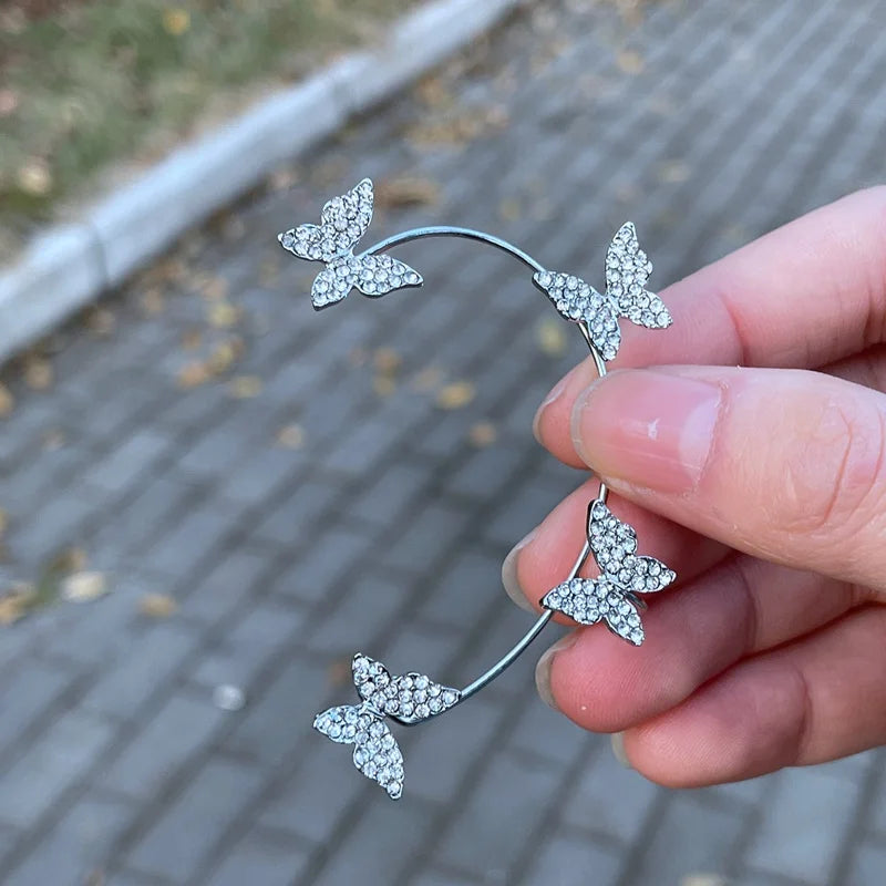 Clip per orecchie a farfalla in stile coreano senza piercing