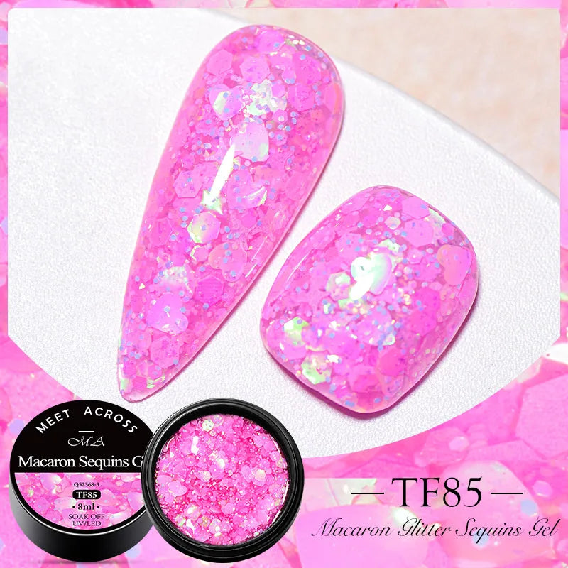 MEET ACROSS 5ml Gel Smalto per unghie Nail Art Top Gel tutti i colori