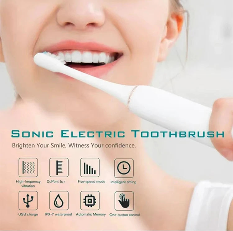 Spazzolino elettrico ad ultrasuoni Modalità a sei Ricarica USB Impermeabile Set di coppia