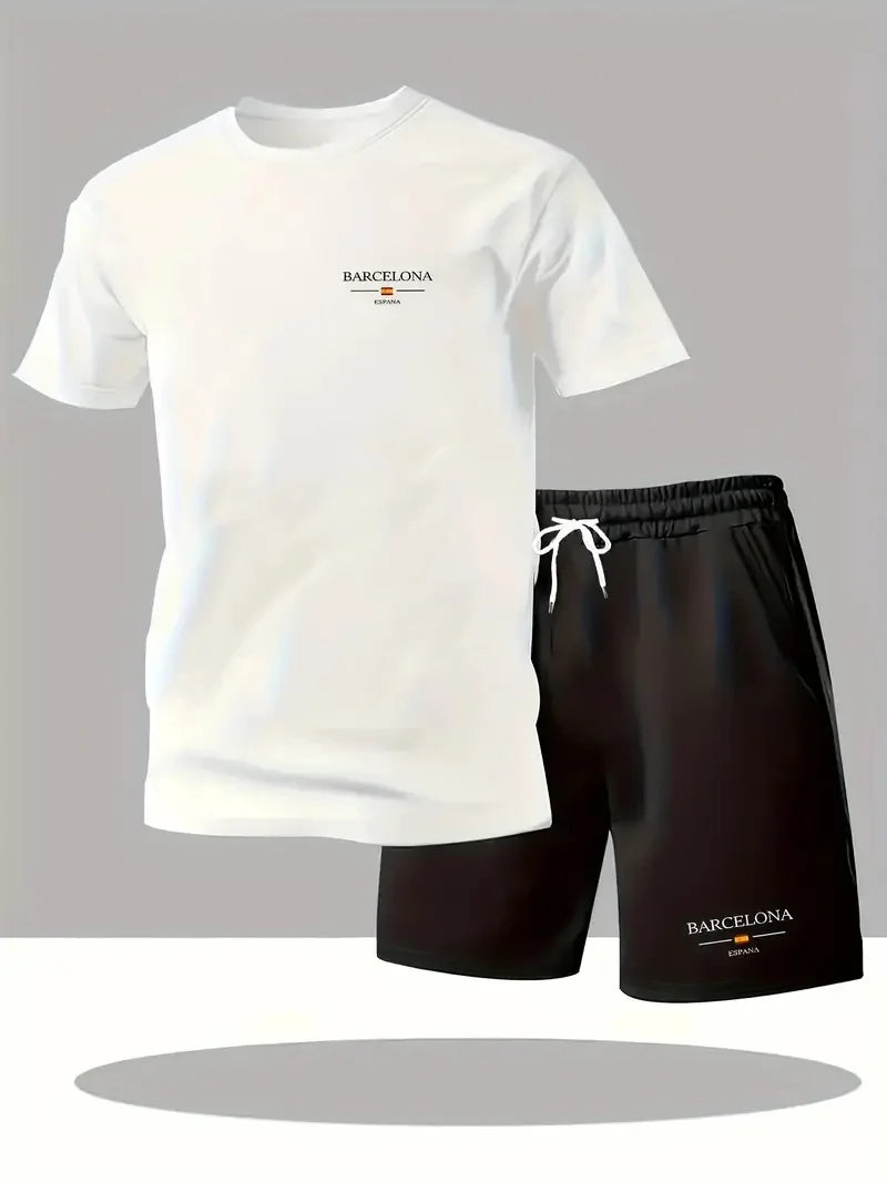 Coordinato sportivo T-shirt e pantaloncini, abbigliamento casual,traspirante e ad asciugatura rapida.