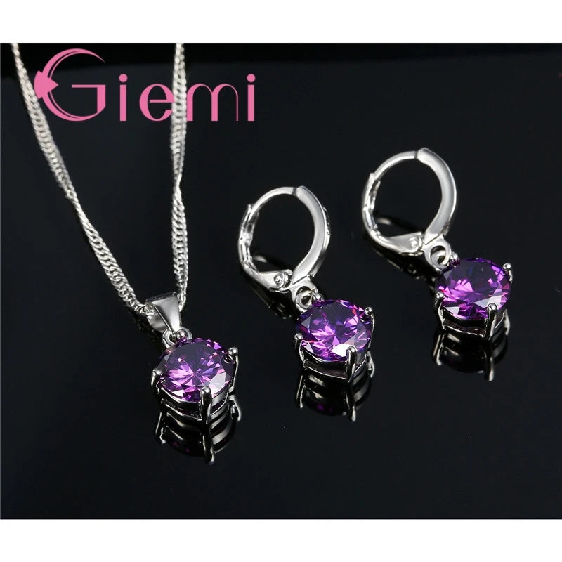 Collana con ciondolo in argento Set Trendy Austrian Crystal