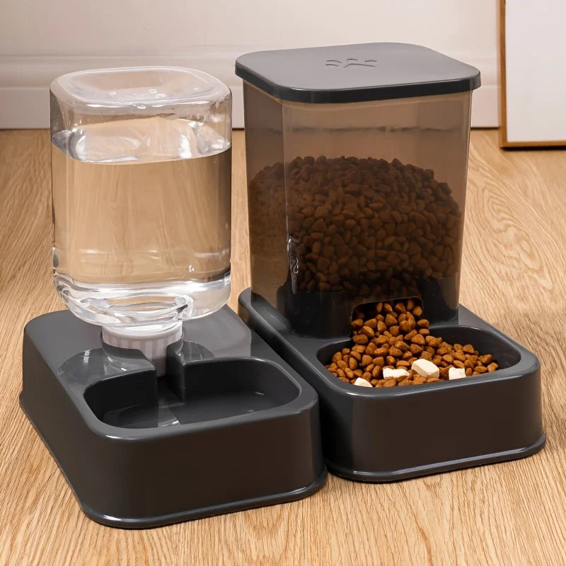 Mangiatoia automatica per cani e gatti con bevitore - Ciotola per alimenti per animali domestici senza batteria