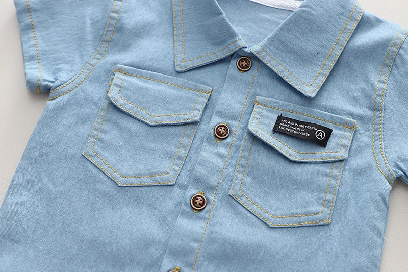 Top in denim + pantaloni di jeans 2 pezzi/set Abiti casual per neonati