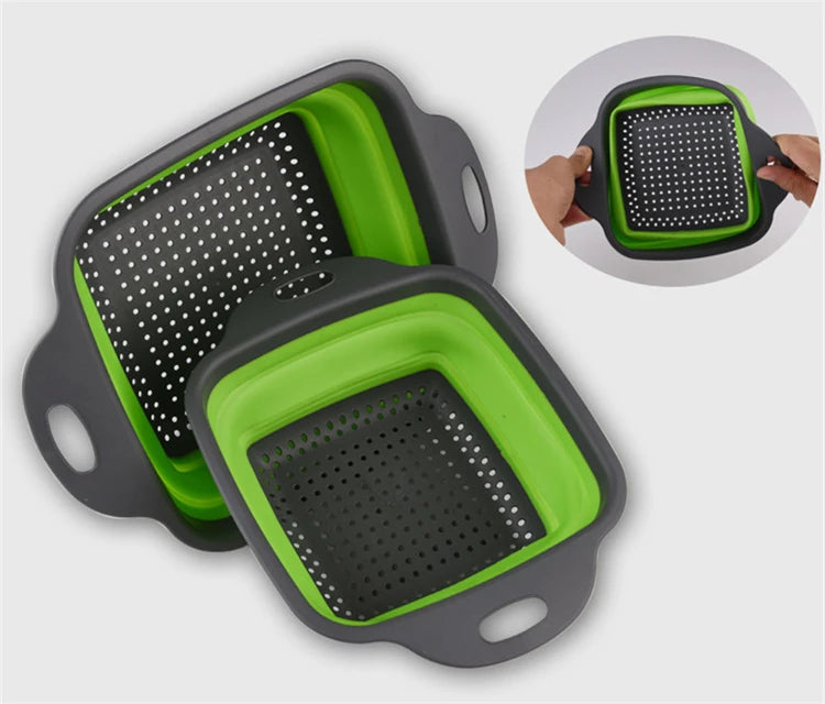Scolapasta Quadrato Pieghevole in Silicone Cucina