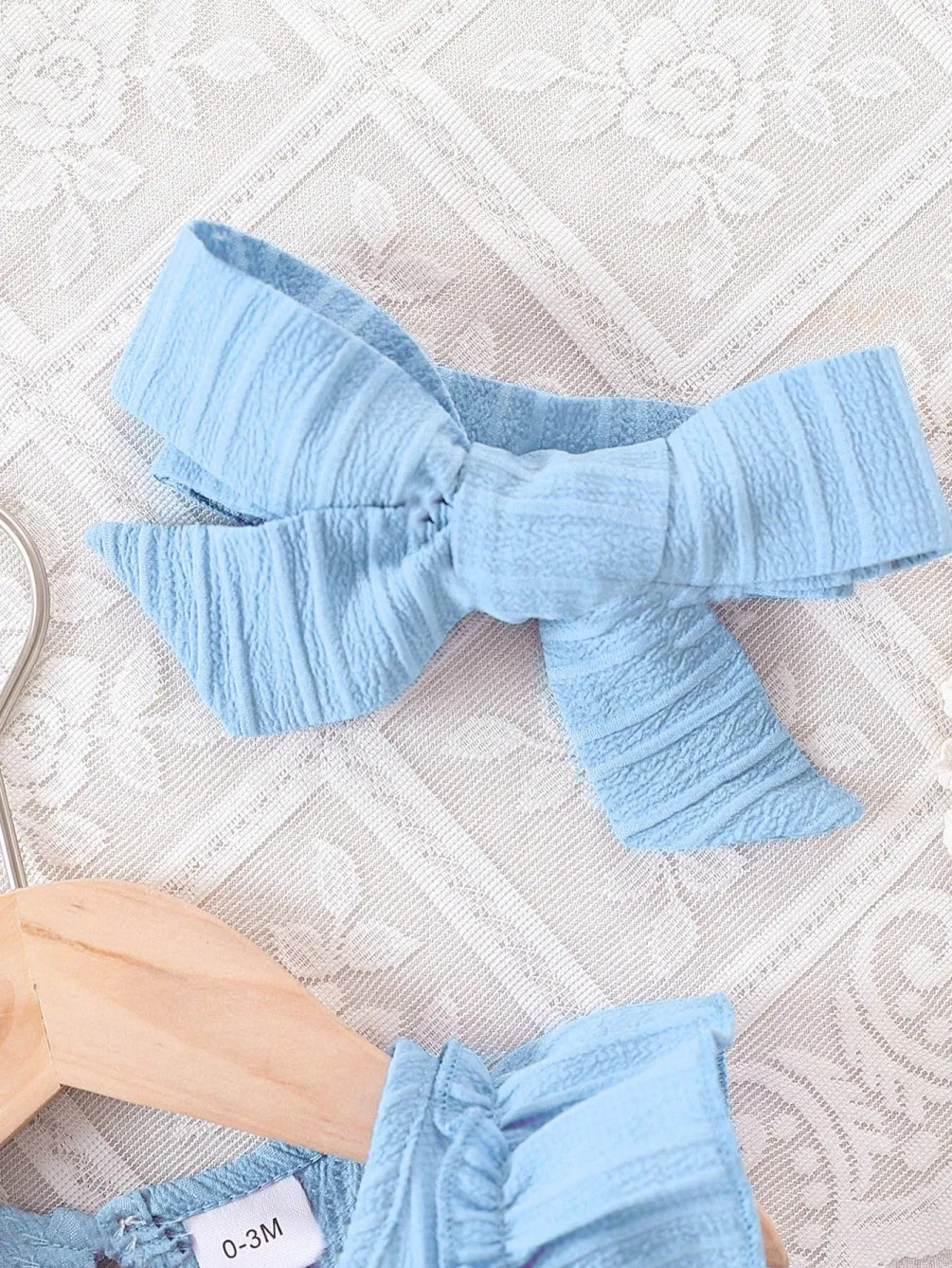 Abito estivo per bambina con bordi arruffati e fiocco, abito in stile dolce e carino adatto per bambine da 0 a 3 anni