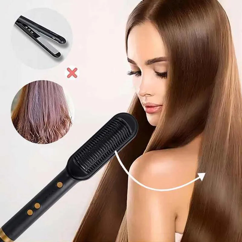 Spazzola per capelli elettrica in ceramica a riscaldamento rapido professionale