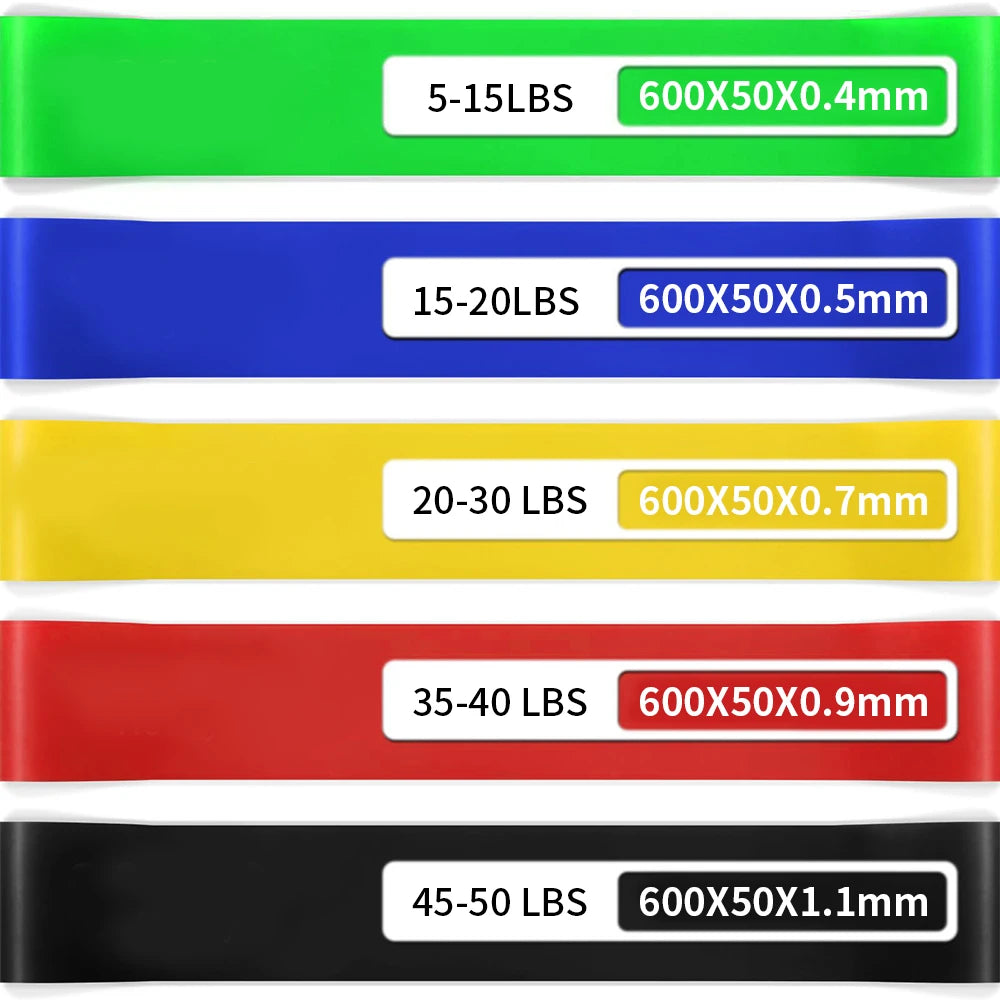 Set 5 pezzi Fasce di resistenza elastiche per allenarsi