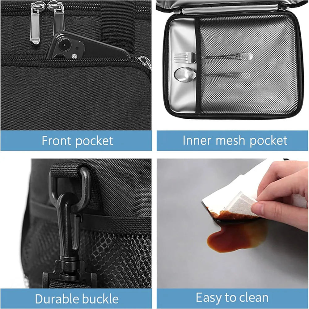 Borsa termica doppia pieghevole Borse per il pranzo da campeggio e  da viaggio di grande capacità