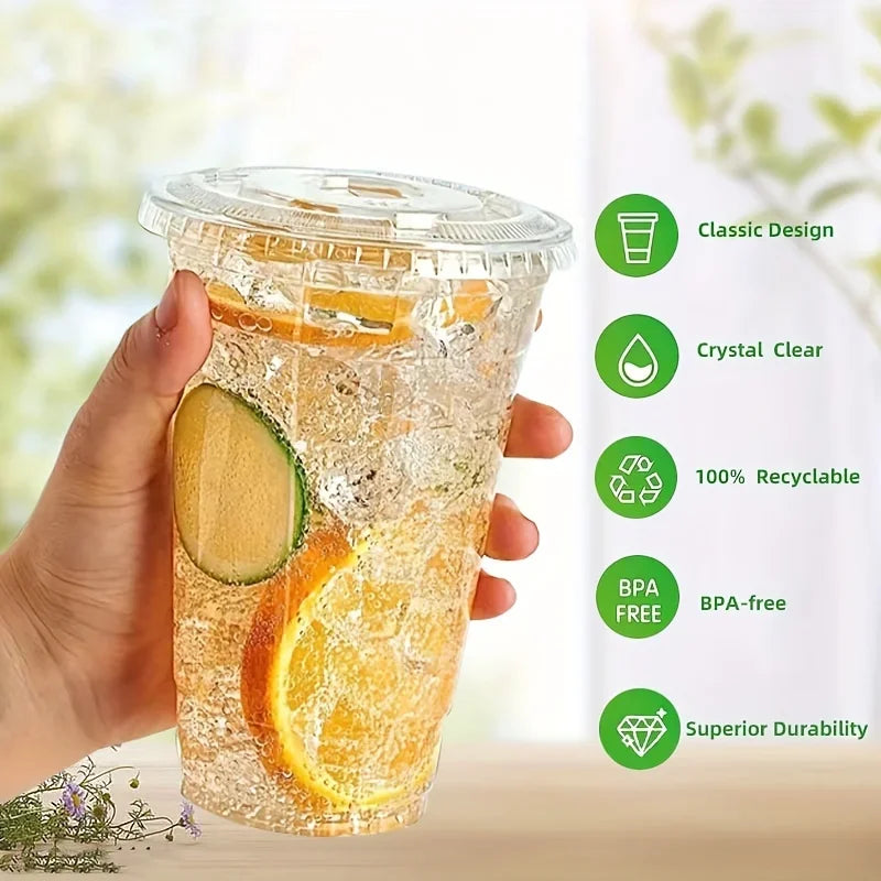 Bicchieri Cocktail di plastica con coperchi Set da 50 pz (500ml-350ml)