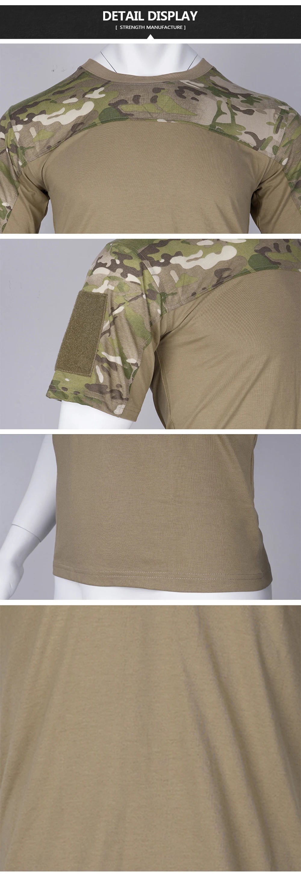 T-shirt tattica manica corta abbigliamento mimetico