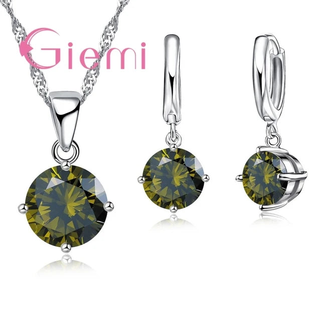 Collana con ciondolo in argento Set Trendy Austrian Crystal