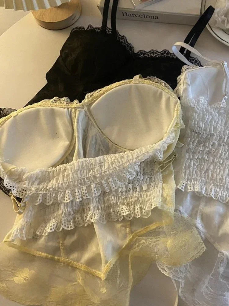 Corsetto Donna  in pizzo benda senza maniche