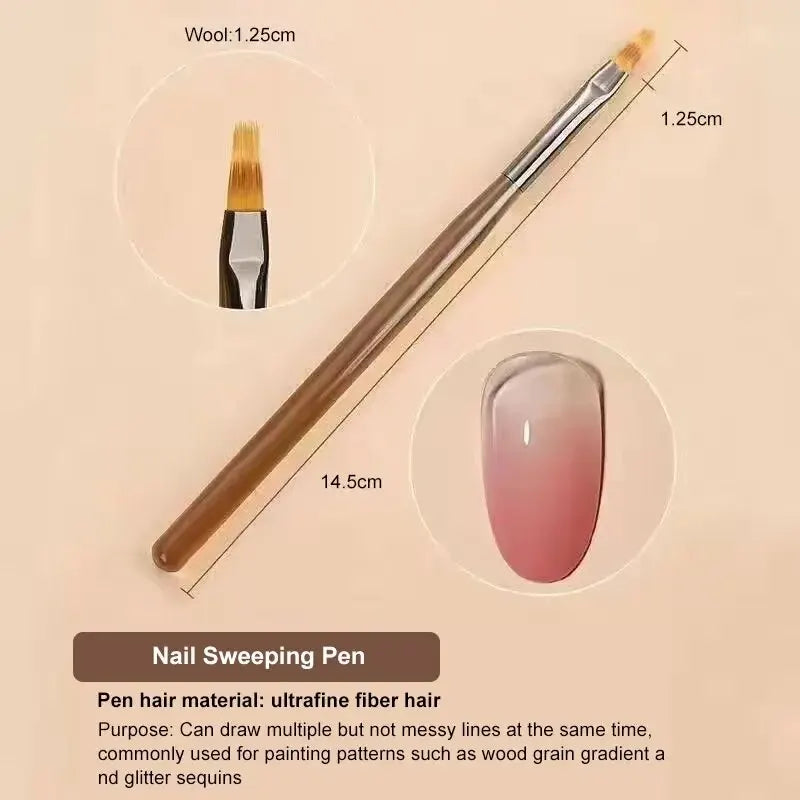 Pennello per Nail Gel Nail 9pz