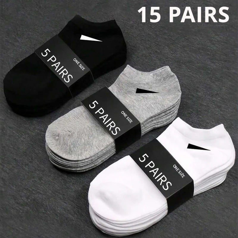 15/30 Paia Unisex Casual Tinta Unita Calzini Sottili Traspiranti Comodi Anti Odore