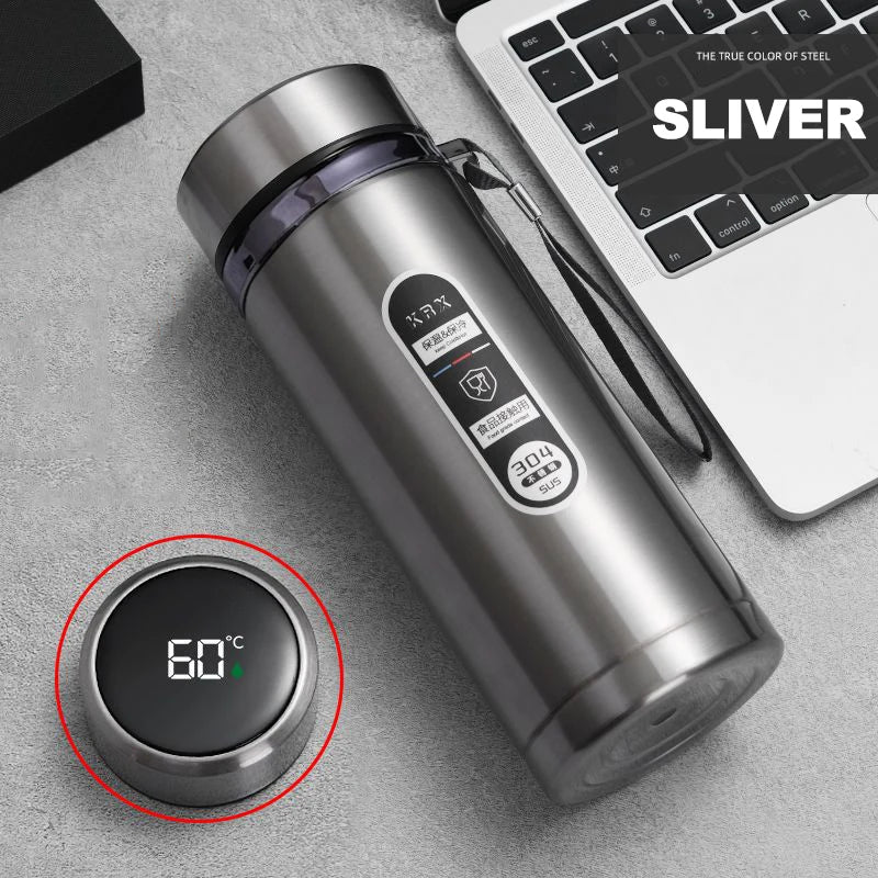 Bottiglia termica in acciaio inossidabile da 500ML-1 litro con display a temperatura a LED