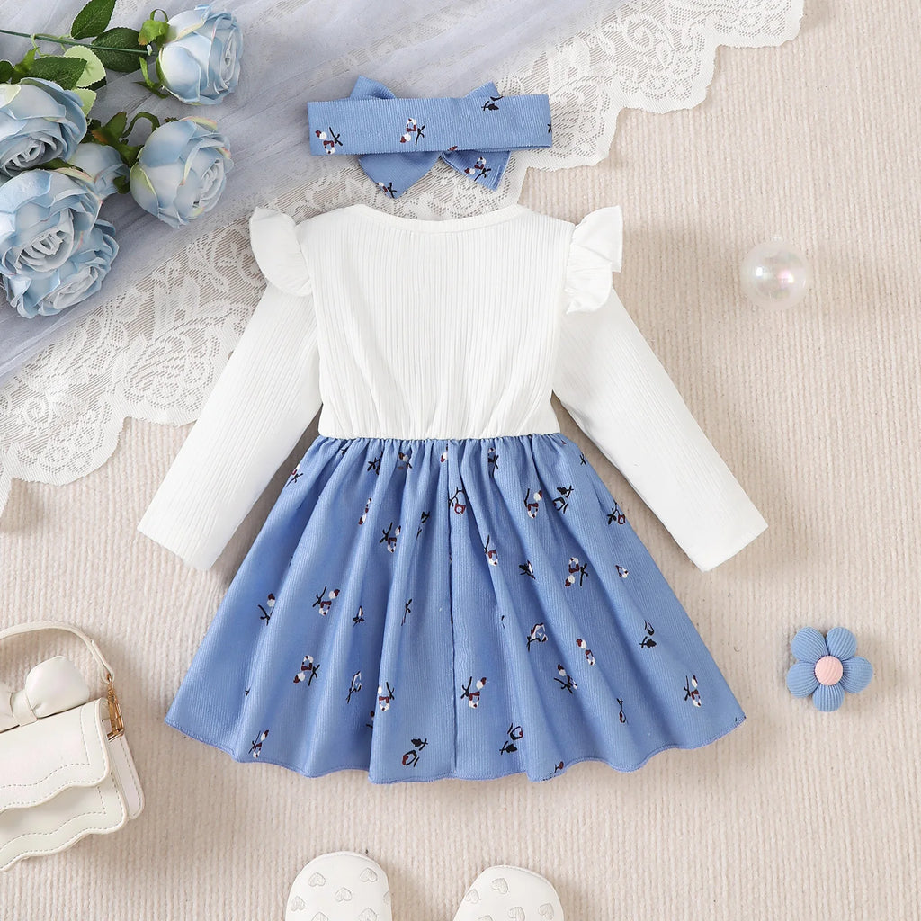 Set vestito per bambina per bambini Princess Dress +Fiocco  0-24 mesi