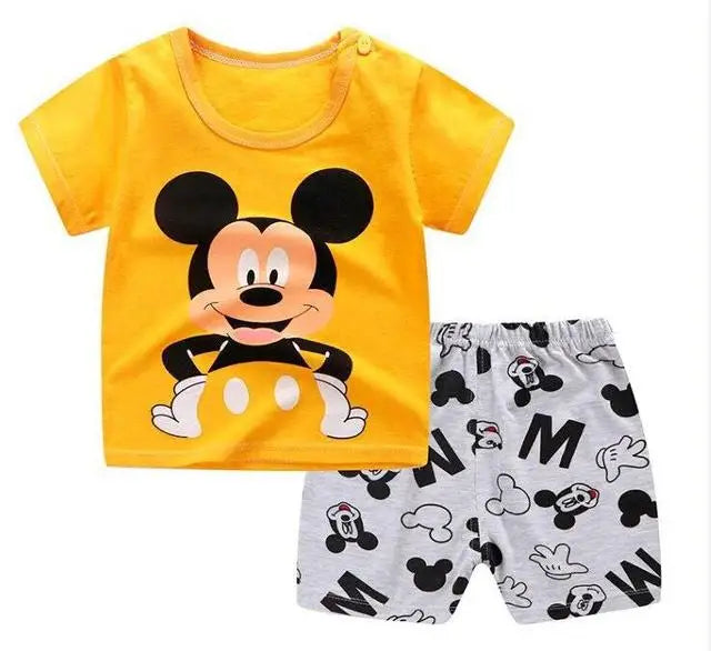 Set a maniche corte per bambini T-shirt in cotone Pantaloni Tute da ginnastica 0-3 anni