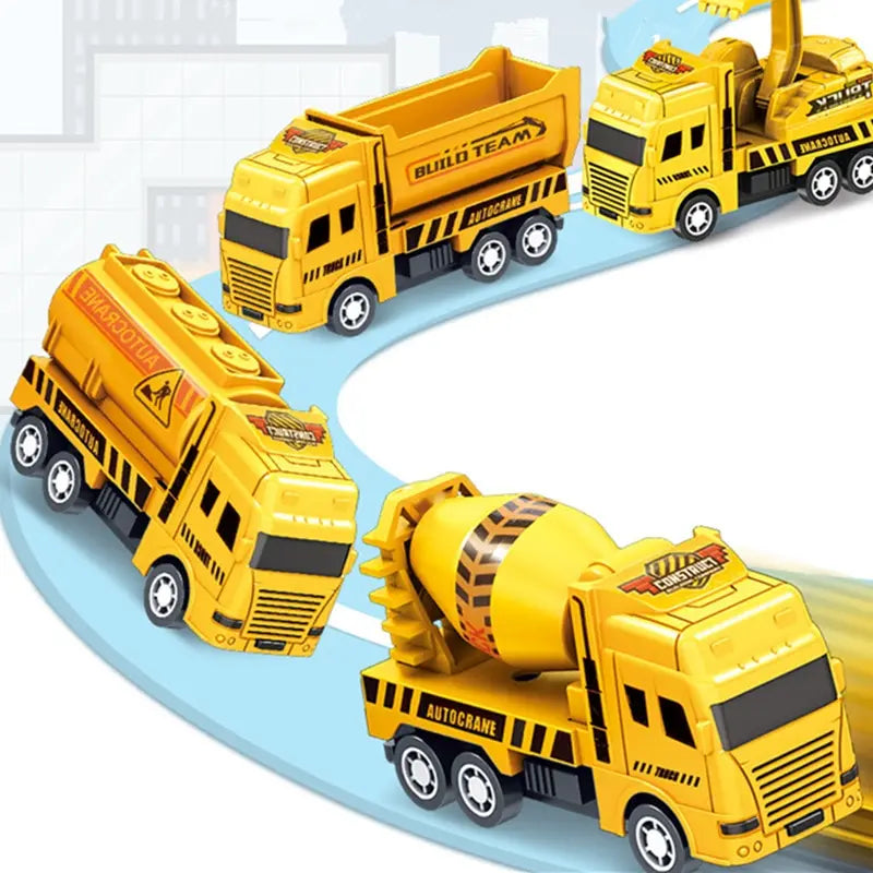 Set 4 Pz camion da lavoro giocattoli per bambini